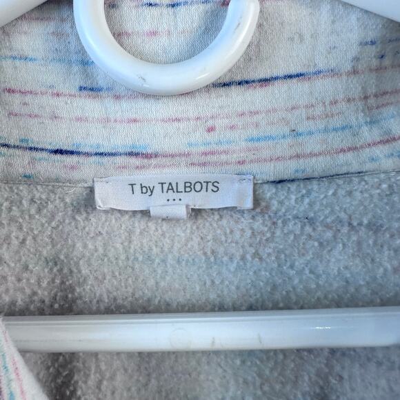 T By Talbots Space Dye Featherweight Fleece Sweatshirt‎ Womens 3X Pink Blue Cowl - Picture 6 of 7